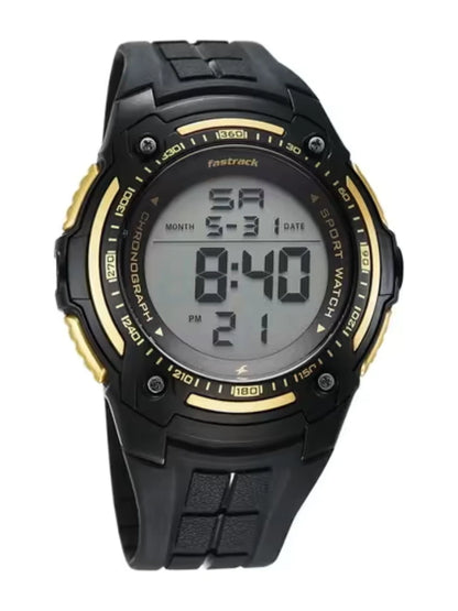 Fastrack Round Black Dial Digital Watch With Polyether Strap  - 38128PP02W