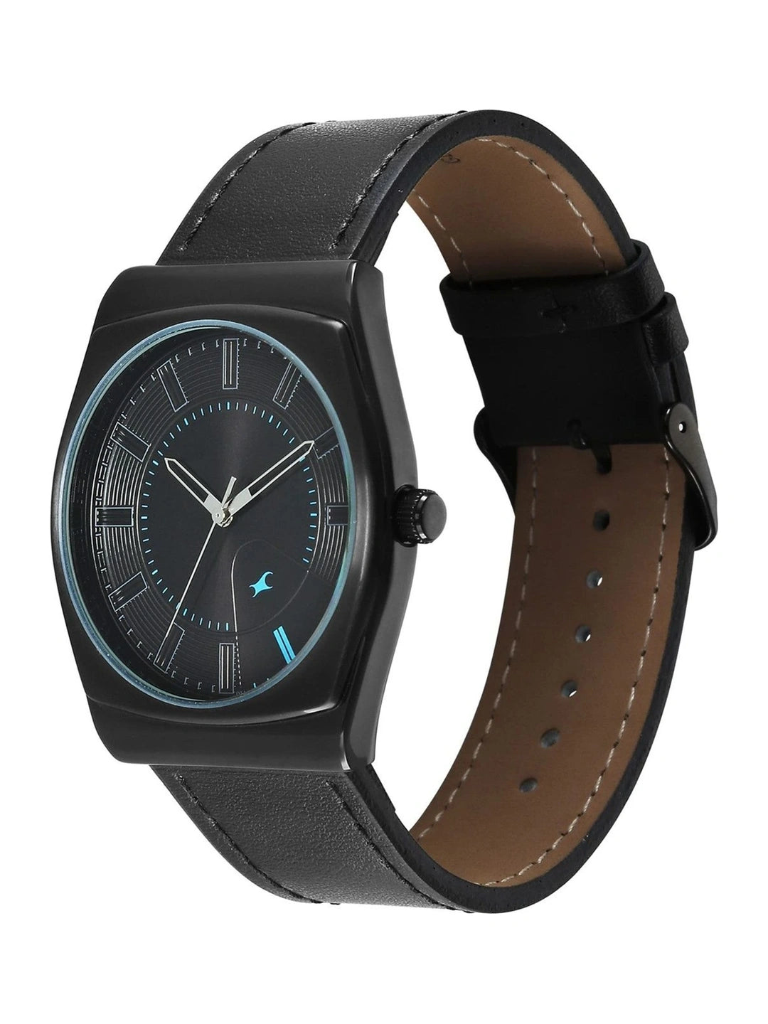 Fastrack Stunners Quartz Analog Black Dial Black Leather Strap Watch - 38212NL01