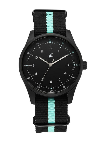 Fastrack Stunners XI with Quartz Analog Black Dial Black Nylon Strap Watch - 38214NP02