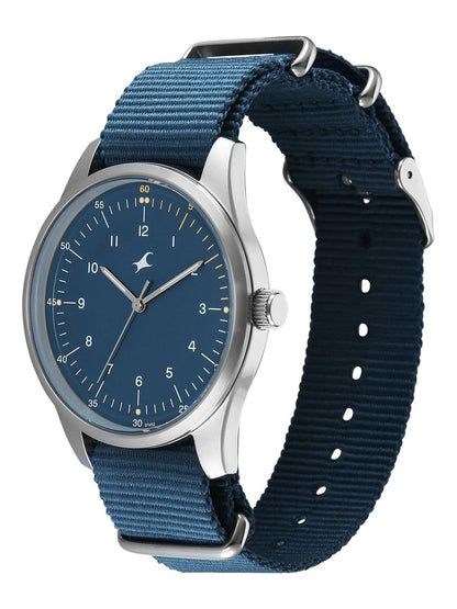 Fastrack Stunners Quartz Analog Blue Dial & Blue Nylon Strap Watch - 38214SP01