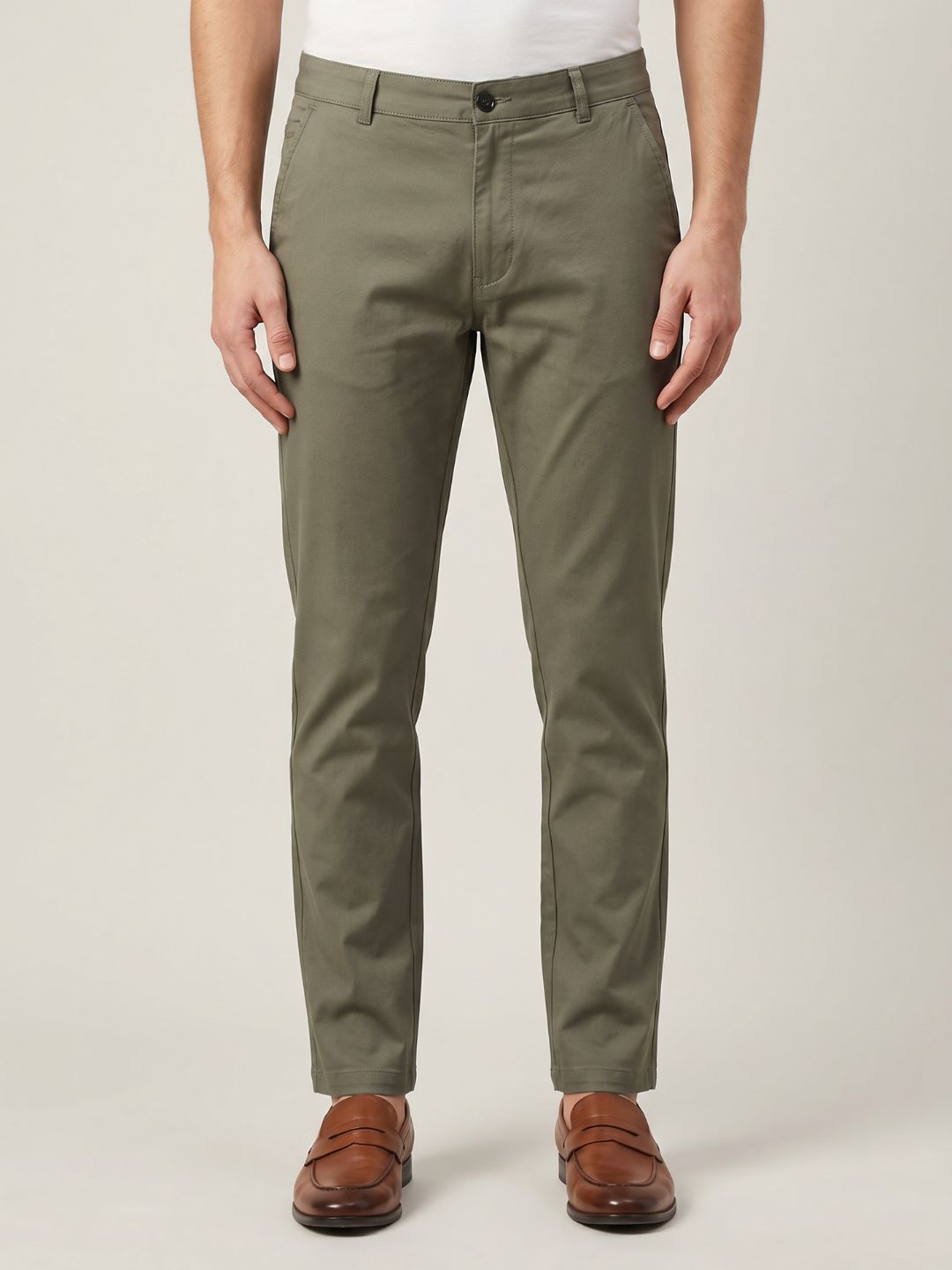Mokajodi Green Blue Slim Fit Chino Trousers