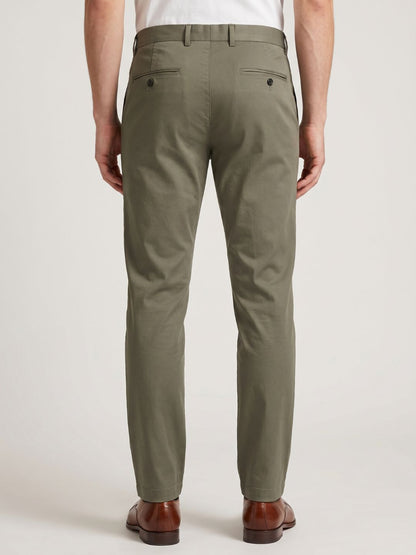 Mokajodi Green Blue Slim Fit Chino Trousers