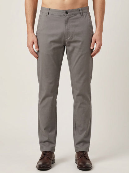 Mokajodi Misty Grey Slim Fit Chino Trousers