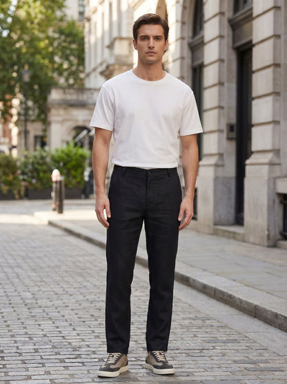Mokajodi Black Regular Fit  Trousers