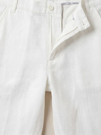Mokajodi White Regular Fit  Trousers