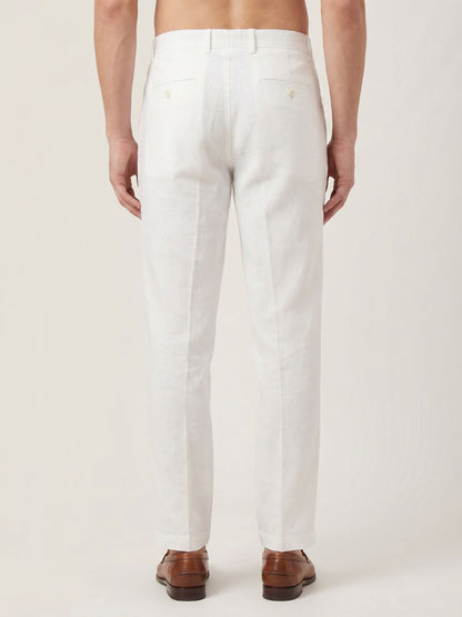Mokajodi White Regular Fit  Trousers