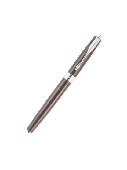 Parker Aster Matte Brown Chrome Trim Fountain Pen Medium Nib