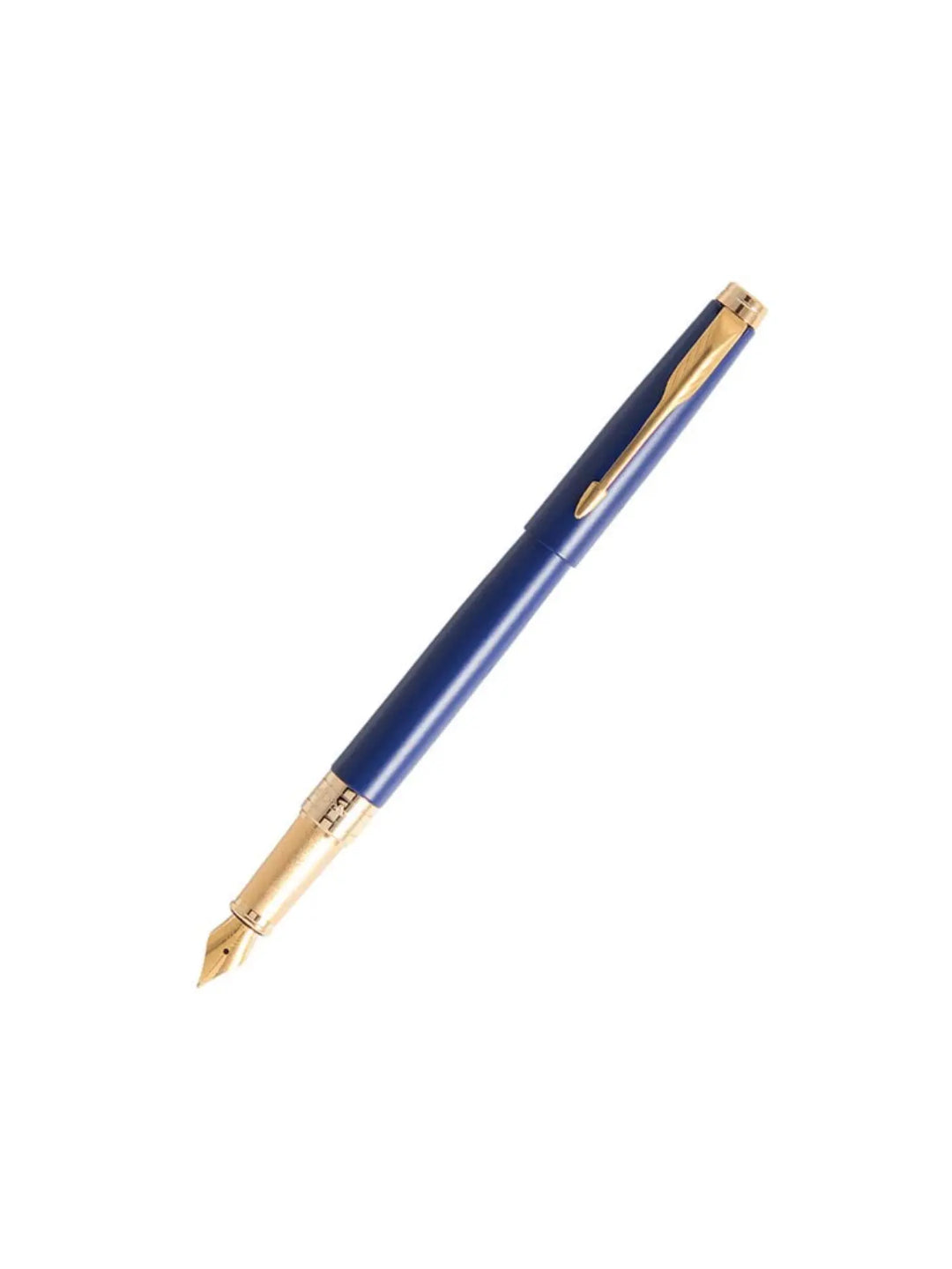 Parker Aster Matte Blue Gold Trim Fountain Pen Medium Nib