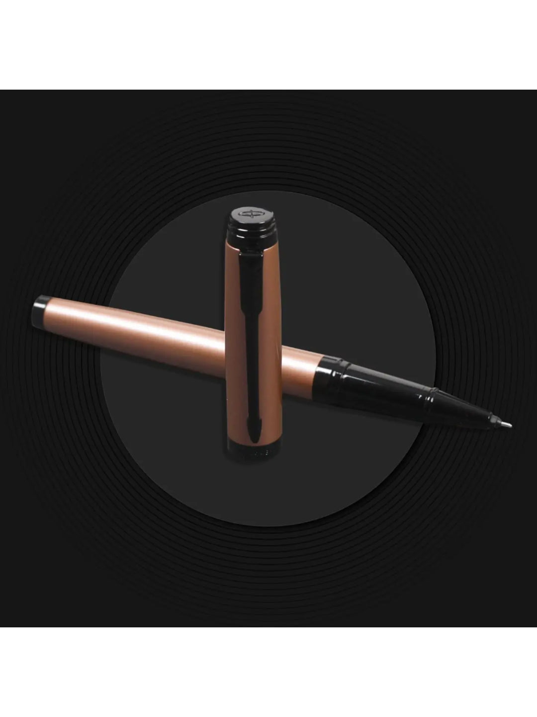 Parker Ambient Rose Gold Black Trim Ballpoint Pen Medium Nib