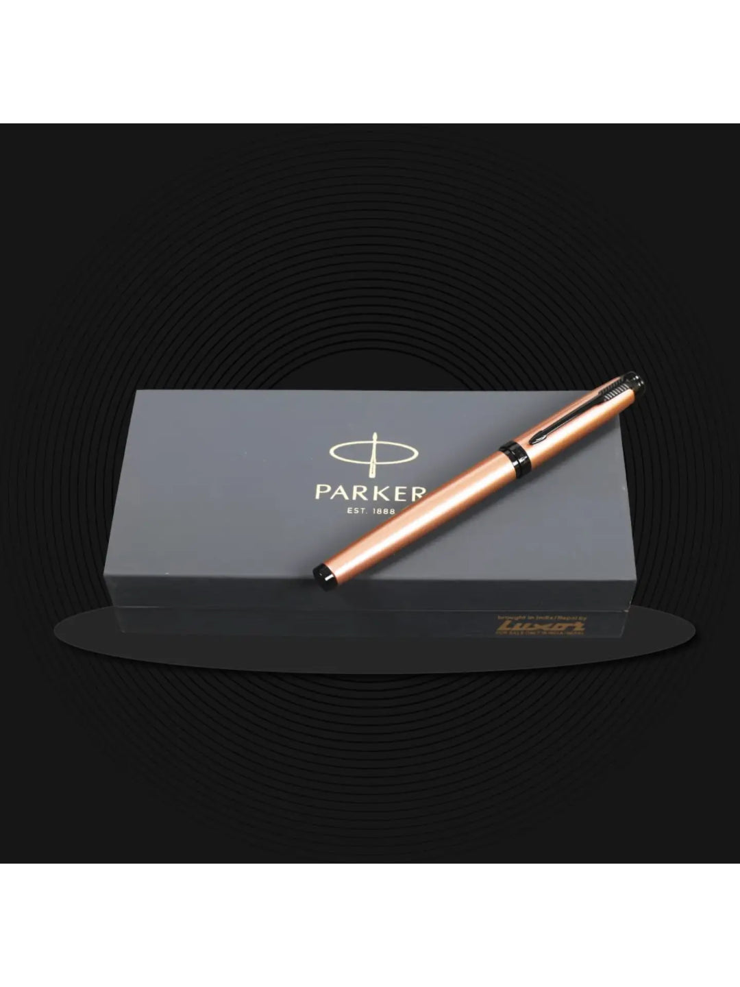 Parker Ambient Rose Gold Black Trim Ballpoint Pen Medium Nib