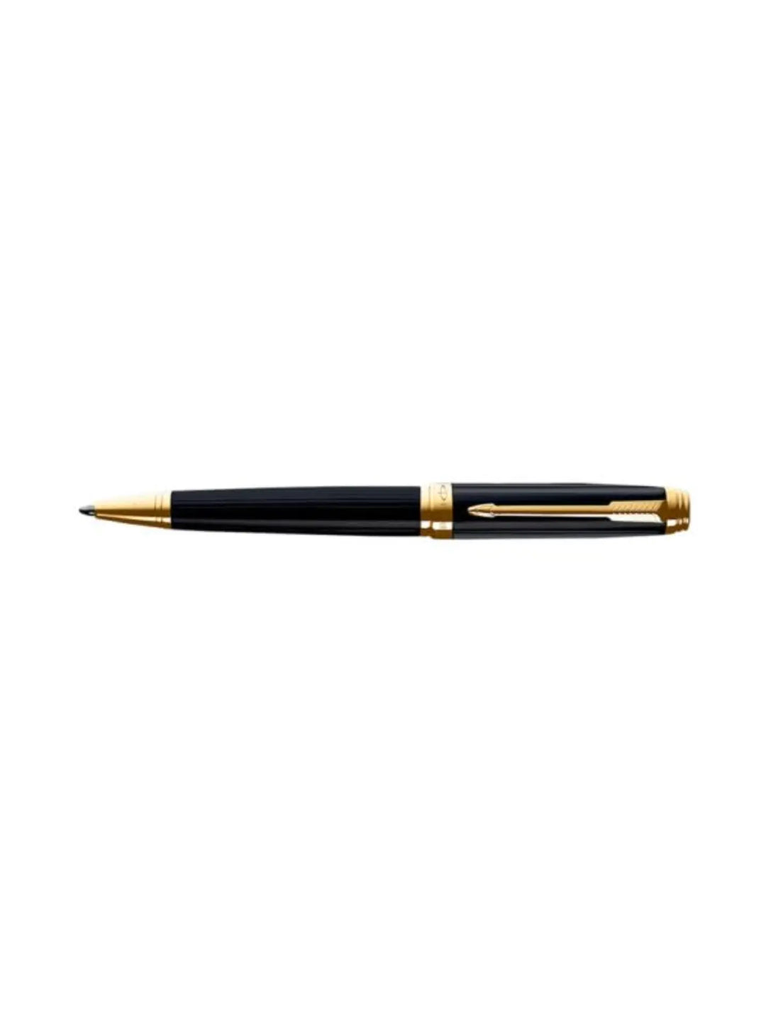 Parker Ambient Black Lacquer Gold Trim Ballpoint Pen Medium Nib With Notebook