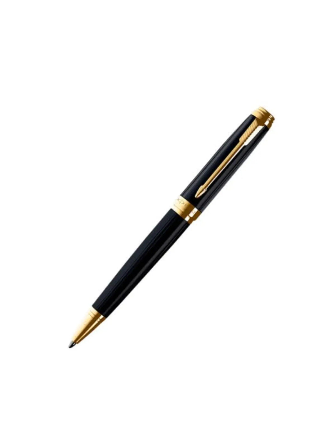 Parker Ambient Black Lacquer Gold Trim Ballpoint Pen Medium Nib With Notebook