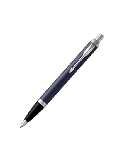 Parker IM Blue Chrome Trim Ballpoint Pen Medium Nib With Notebook