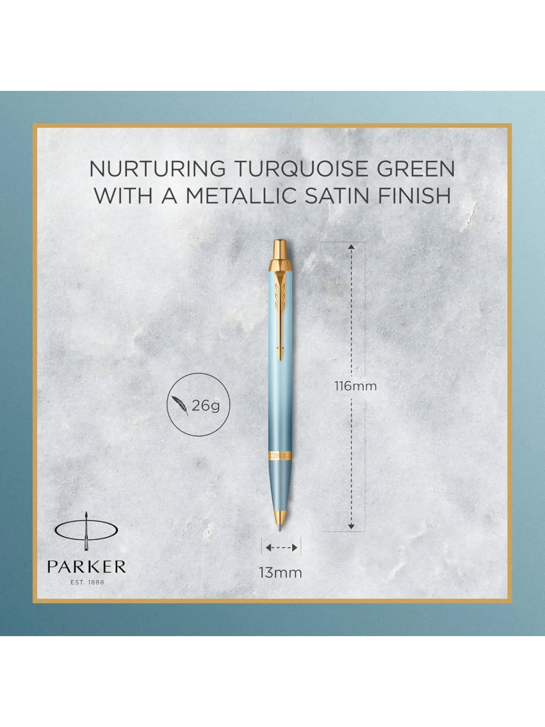 Parker IM Green Gradient Gold Trim Ballpoint Pen Medium Nib