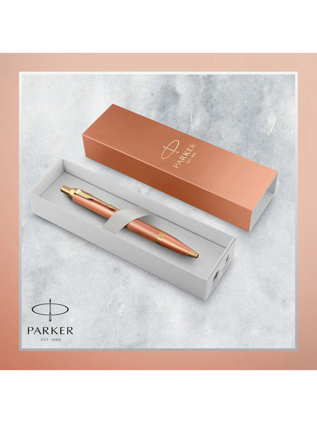 Parker IM Orange Gradient Gold Trim Ballpoint Pen Medium Nib