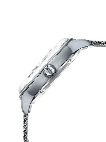 Titan Round Silver Dial Analog Watch With Metal Strap - 90110QM02