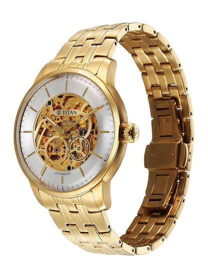 Titan Round Silver Dial Analog Watch - 90110YM01