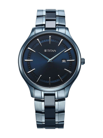 Titan Dial & Stainless Steel Bracelet Style Strap Analogue Watch - 90142QD01