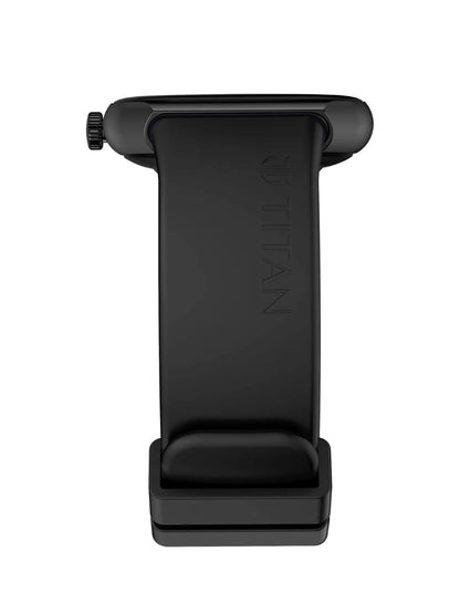 Titan Smart Watch With 4.97 cm Super AMOLED Display | 410 X 502 Pixel Resolution | AI Voice Assistant | Multiple Menu Styles With Black Strap