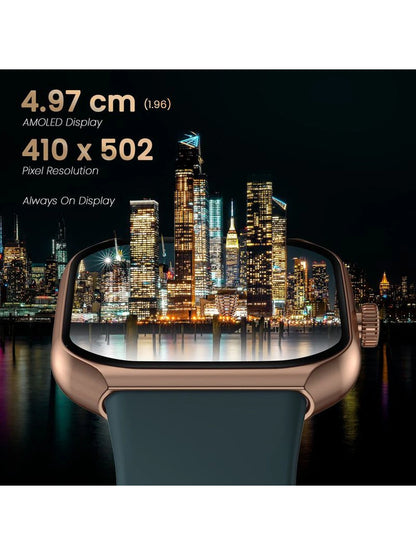 Titan Smart Watch With 4.97 cm Super AMOLED Display | 410 X 502 Pixel Resolution | AI Voice Assistant With Red Strap