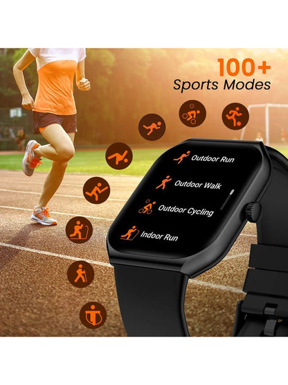 Titan Smart Watch With 4.97 cm Super AMOLED Display | 410 X 502 Pixel Resolution | AI Voice Assistant With Red Strap