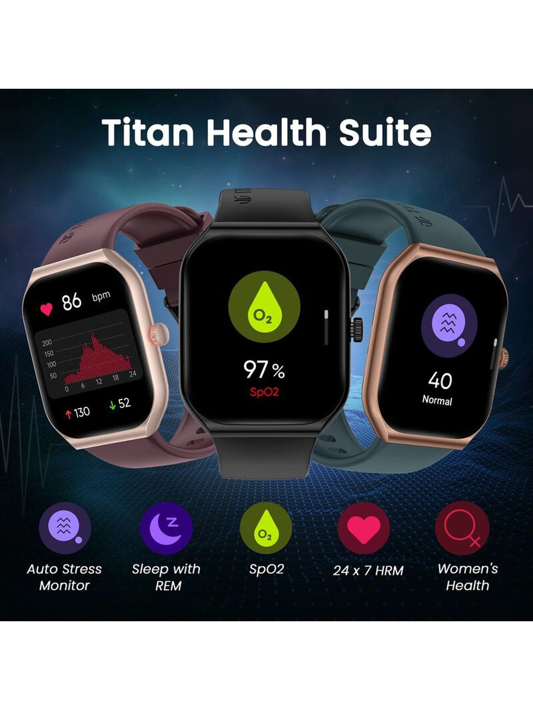 Titan Smart Watch With 4.97 cm Super AMOLED Display | 410 X 502 Pixel Resolution | AI Voice Assistant With Red Strap