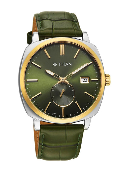 Titan Classique Suave 2.0 Analog Green Dial Watch - 90189BL01