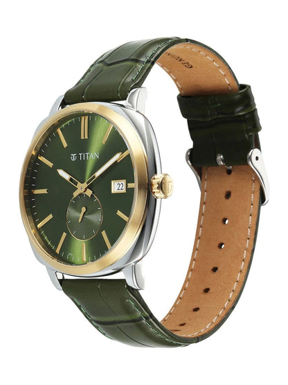 Titan Classique Suave 2.0 Analog Green Dial Watch - 90189BL01