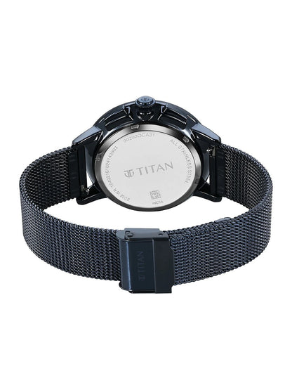 Titan Dial & Stainless Steel Bracelet Style Strap Analogue Watch - 90200QM01
