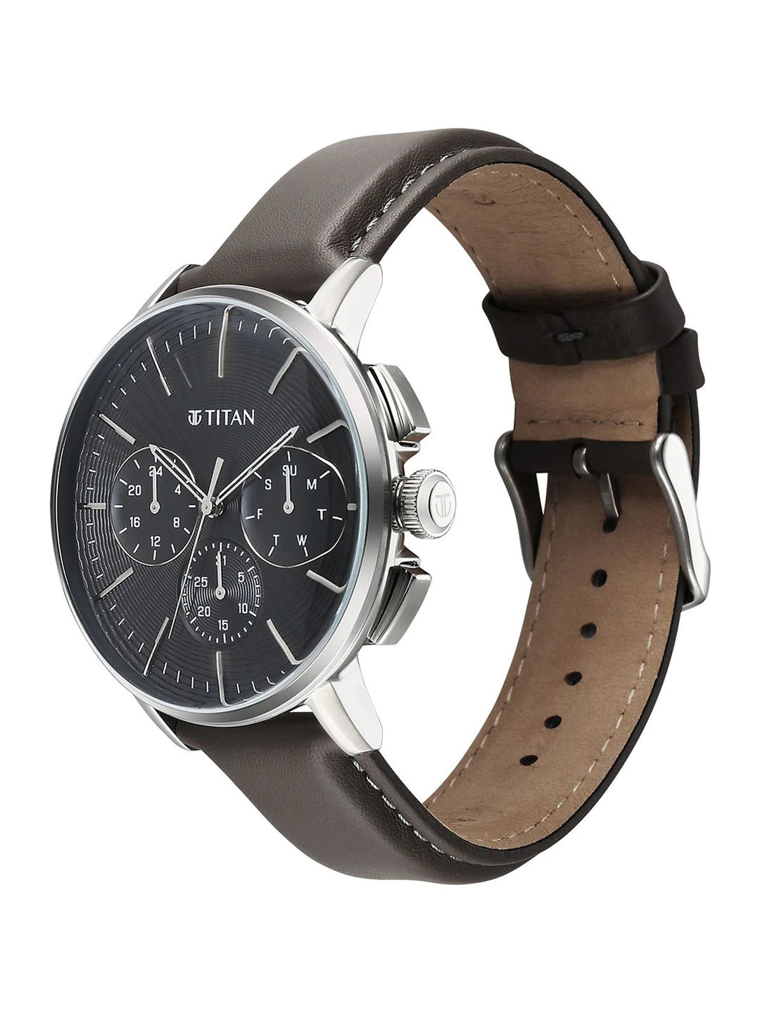 Titan Dial & Stainless Steel Strap Analogue Watch - 90200SL02