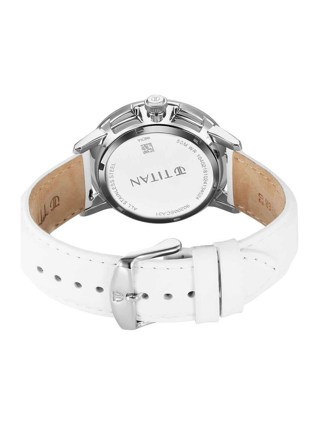 Titan Embellished Dial & Stainless Steel Bracelet Style Strap Analogue Watch - 90200SL04