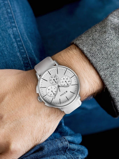 Titan Embellished Dial & Stainless Steel Bracelet Style Strap Analogue Watch - 90200SL04