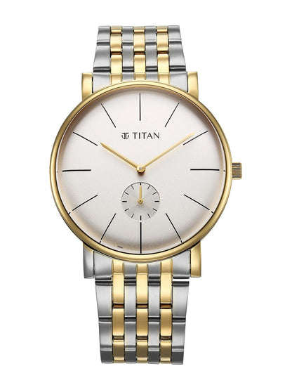Titan Elegance Round Dial Quartz Stainless Steel Watch - 90203BM01
