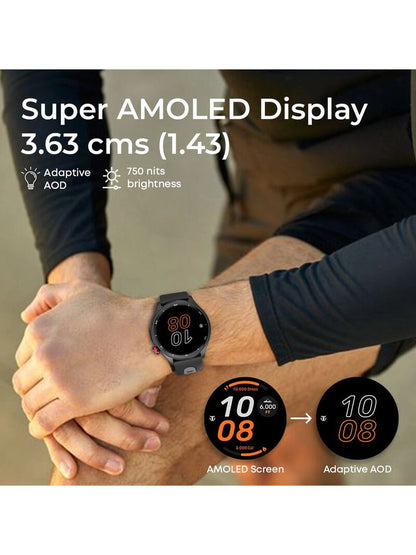 Titan Celestor Advanced GPS & Barometer 3.6 cm AMOLED Display With AOD, Piezoelectric Functional Crown Black Eclipse.