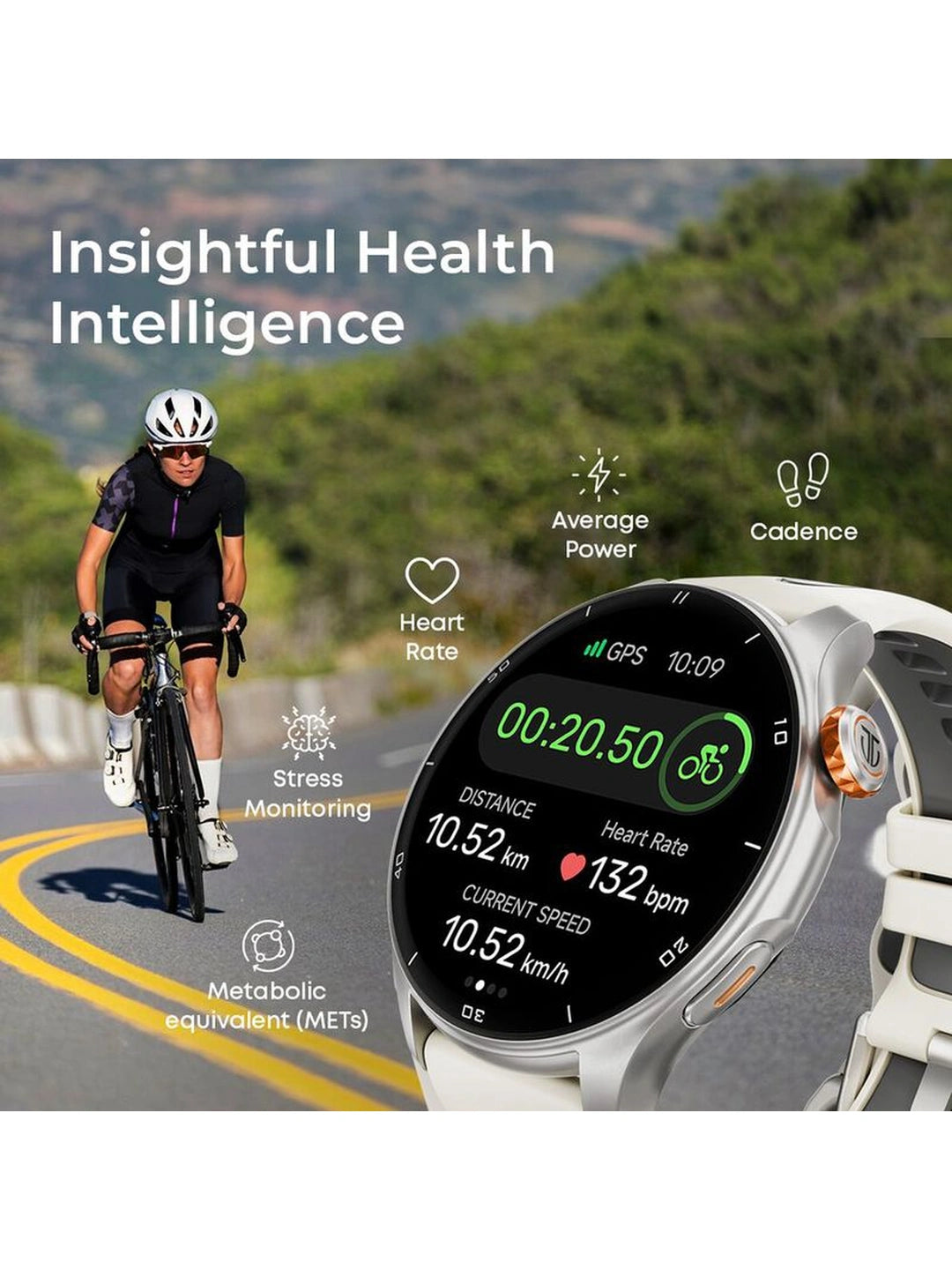 Titan Celestor Advanced GPS & Barometer 3.6 cm AMOLED Display With AOD, Piezoelectric Functional Crown Black Eclipse.