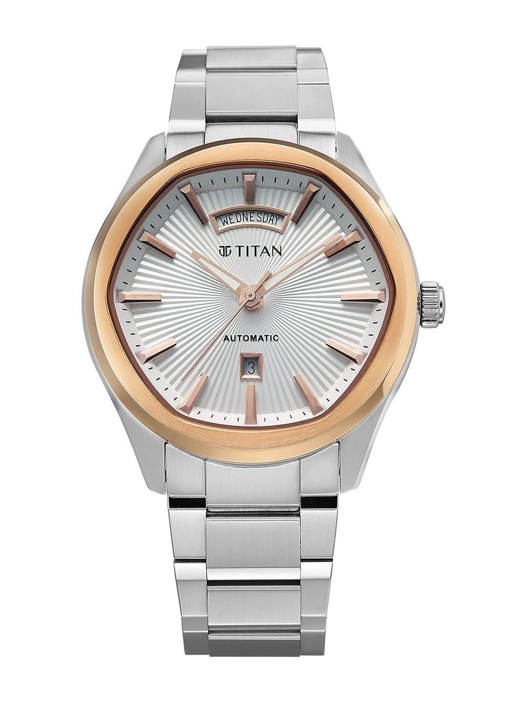 Titan Dial & Leather Bracelet Style Strap Analogue Automatic Watch - 90209KM01