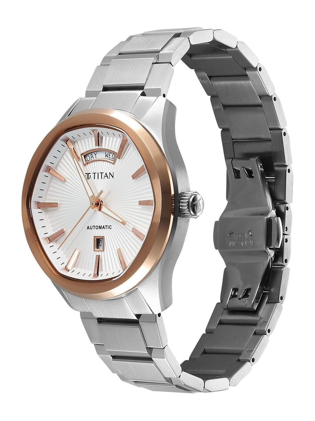 Titan Dial & Leather Bracelet Style Strap Analogue Automatic Watch - 90209KM01