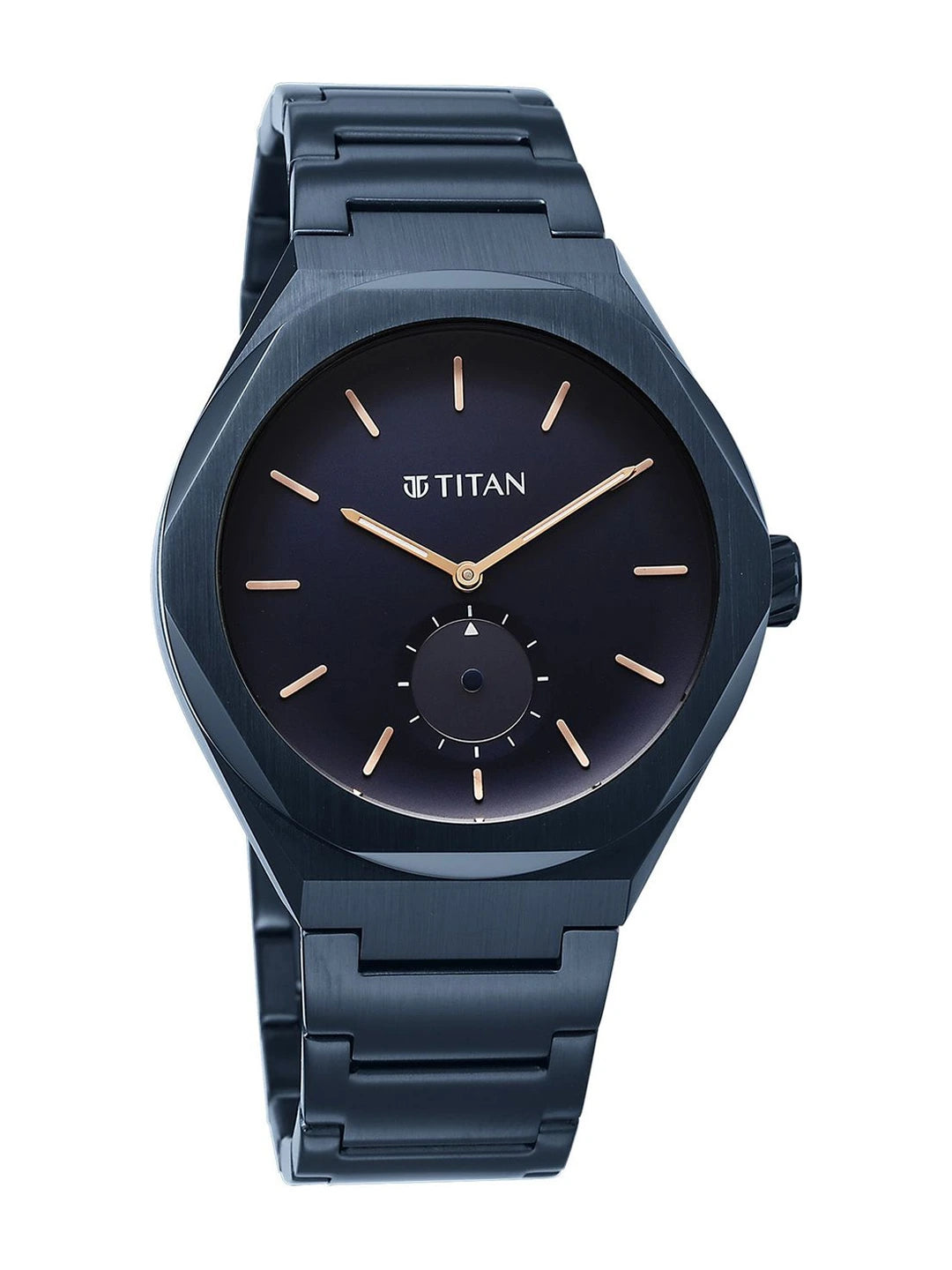 Titan Classique Contour Blue Round Dial Quartz Analog Watch - 90210QM01
