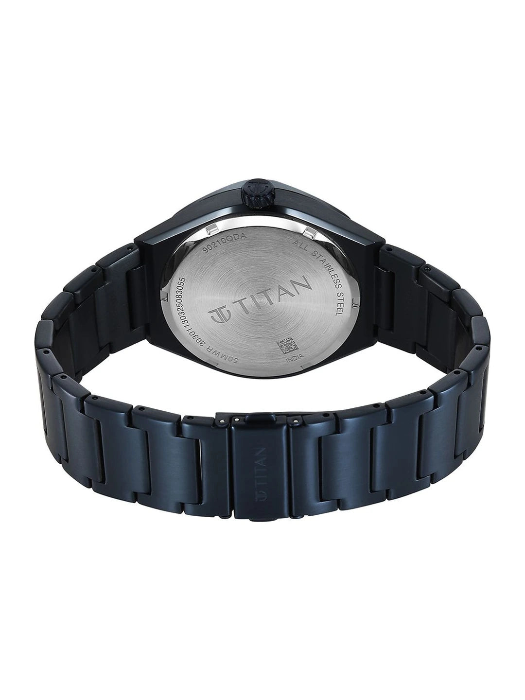 Titan Classique Contour Blue Round Dial Quartz Analog Watch - 90210QM01