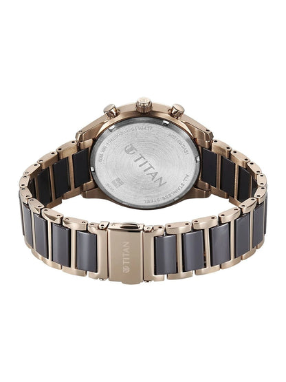 Titan Ceramic Fusion 3.0 Multi-Function Quartz Grey Dial Watch - 90216KD02