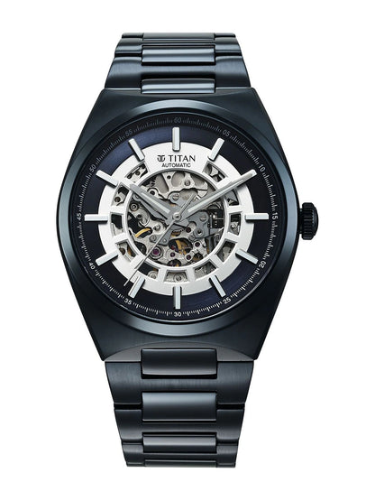 Titan Skeleton Bracelet Style Strap Analogue Automatic Motion Powered Watch - 90221QM03