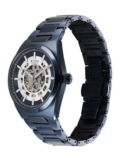Titan Skeleton Bracelet Style Strap Analogue Automatic Motion Powered Watch - 90221QM03
