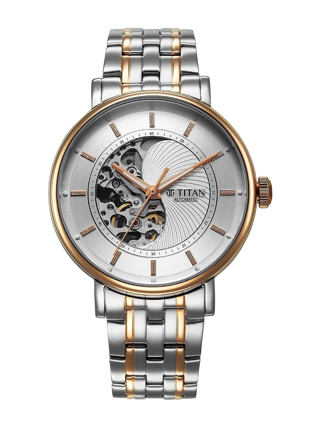 Titan Round White Dial Analog Watch - 90222KM01