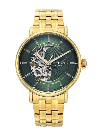 Titan Yin Yang Automatic Analog Green Dial Watch - 90222YM01