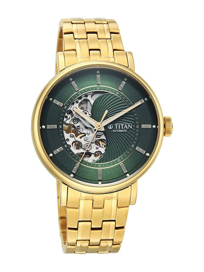 Titan Yin Yang Automatic Analog Green Dial Watch - 90222YM01