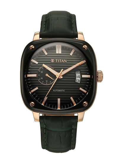 Titan Vintage Concealed Automatic Analog Green Dial Watch - 90225KL01