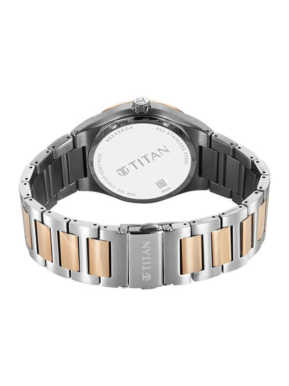 Titan Round White Dial Analog Watch - 90240KM01