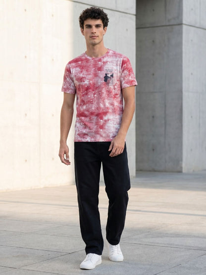 Mokajodi Red Slim Fit Graphic Print T-Shirt