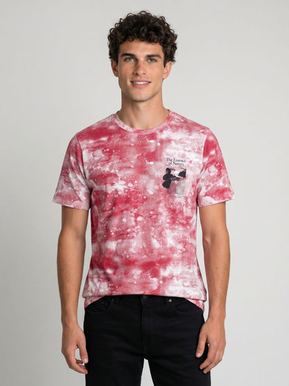 Mokajodi Red Slim Fit Graphic Print T-Shirt