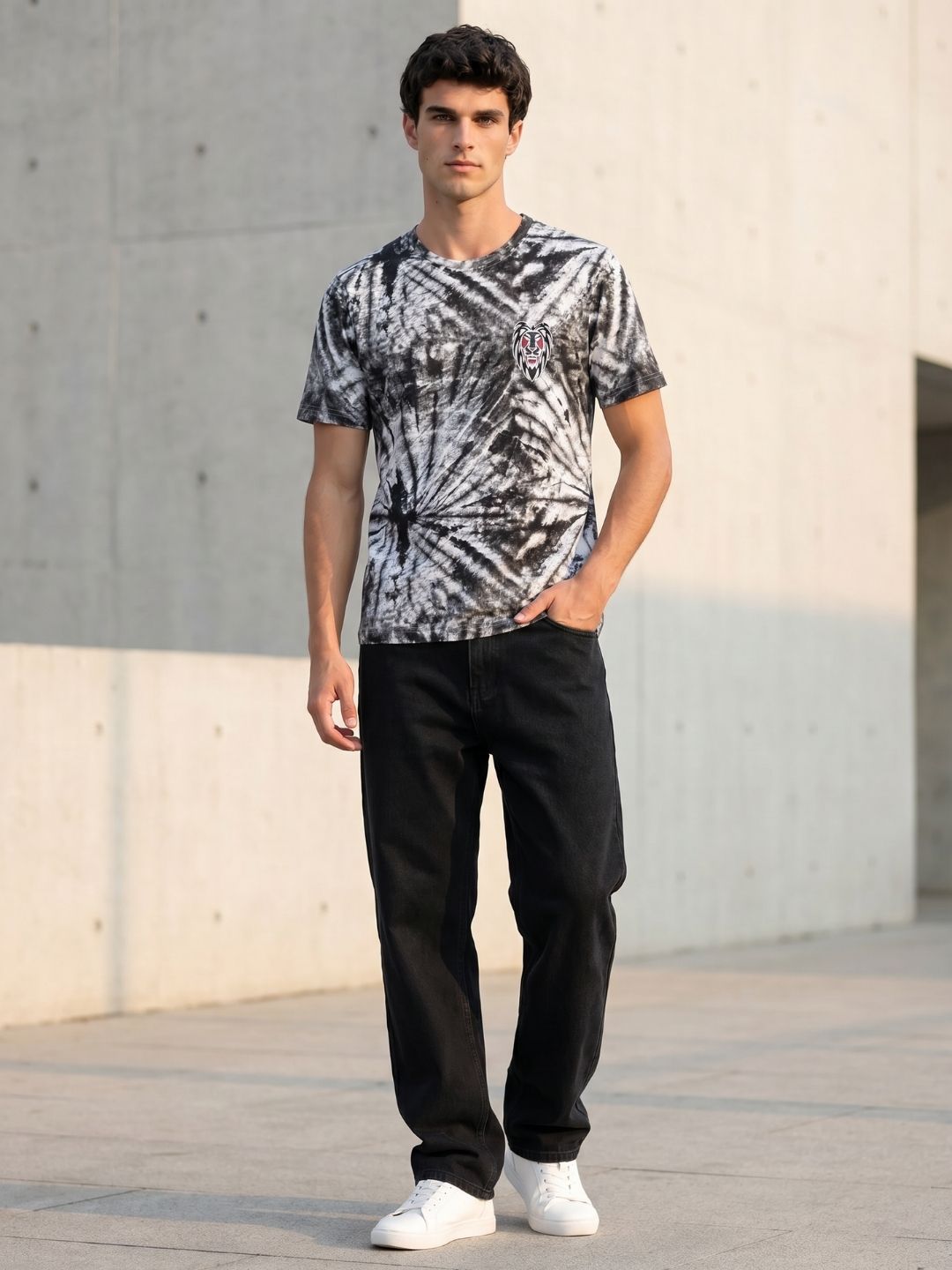 Mokajodi Black Slim Fit Graphic Print T-Shirt
